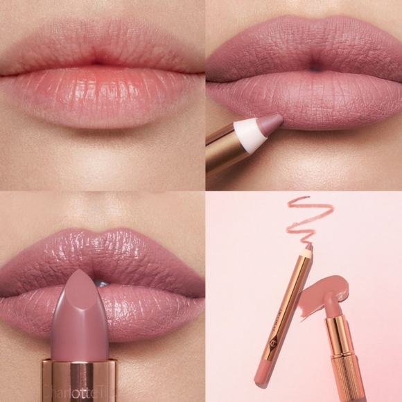 Charlotte Tilbury Pillow Talk Lip Kit: Lip Cheat & K.I.S.S.I.N.G, Fair, NIB - Picture 6 of 8